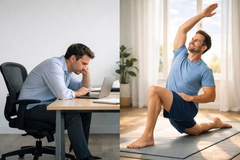 Functional mobility exercises to counteract prolonged sitting and improve posture